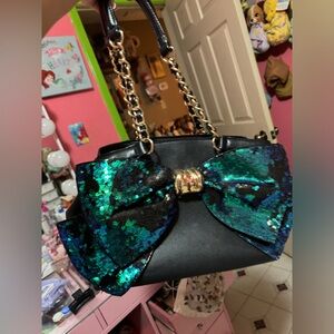 Betsey Johnson Bow Sequin purse
